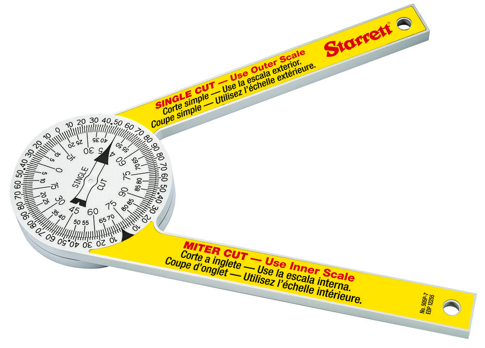 HARDENED PLASTIC MITRE PROTRACTOR, 7&#34;<span class=' ItemWarning' style='display:block;'>Item is usually in stock, but we&#39;ll be in touch if there&#39;s a problem<br /></span>