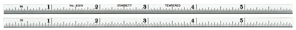 610N-6 Spring-Tempered Steel Rules with Inch Graduations<span class=' ItemWarning' style='display:block;'>Item is usually in stock, but we&#39;ll be in touch if there&#39;s a problem<br /></span>