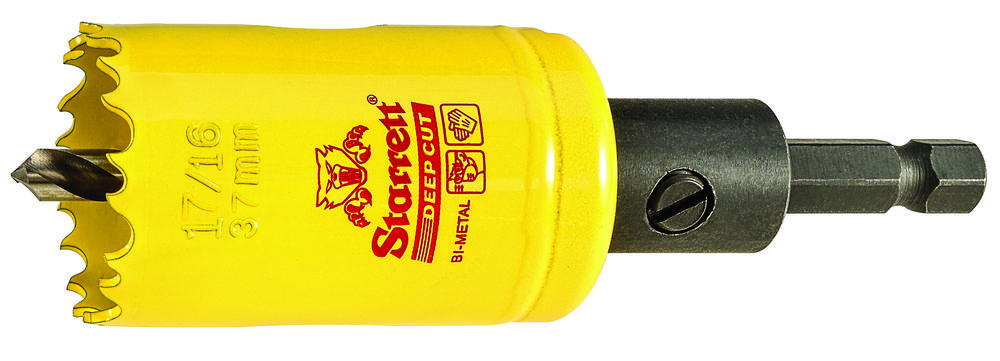 HSS BI-METAL,  DEEP CUT HOLE SAW WITH ARBOR, 1-7/16&#34; - 37MM DIAMETER<span class=' ItemWarning' style='display:block;'>Item is usually in stock, but we&#39;ll be in touch if there&#39;s a problem<br /></span>