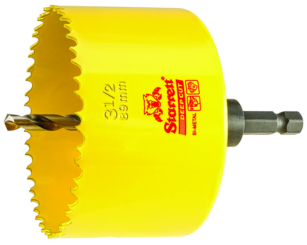 HSS BI-METAL,  DEEP CUT HOLE SAW WITH ARBOR, 3-1/2&#34; - 89MM DIAMETER<span class=' ItemWarning' style='display:block;'>Item is usually in stock, but we&#39;ll be in touch if there&#39;s a problem<br /></span>