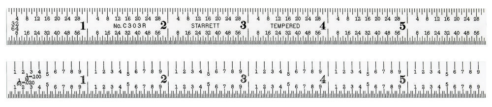 C303R-6 Steel Rule with Inch Graduation<span class=' ItemWarning' style='display:block;'>Item is usually in stock, but we&#39;ll be in touch if there&#39;s a problem<br /></span>