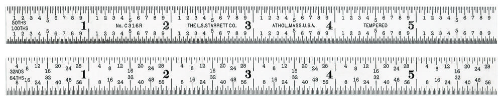 C316R-6 Steel Rule with Inch Graduation<span class=' ItemWarning' style='display:block;'>Item is usually in stock, but we&#39;ll be in touch if there&#39;s a problem<br /></span>