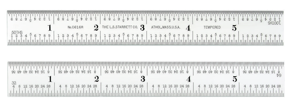 C616R-6 Spring-Tempered Steel Rules with Inch Graduations<span class=' ItemWarning' style='display:block;'>Item is usually in stock, but we&#39;ll be in touch if there&#39;s a problem<br /></span>