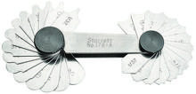 Starrett 178A - RADIUS GAGE SET,1/32-1/4", 30 LEAVES