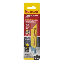 Starrett B424-2 - 3X POWER - METAL, Bi-Metal, Reciprocating Blades, 4" x 24 Tpi, Straight Shape, 2 Pack