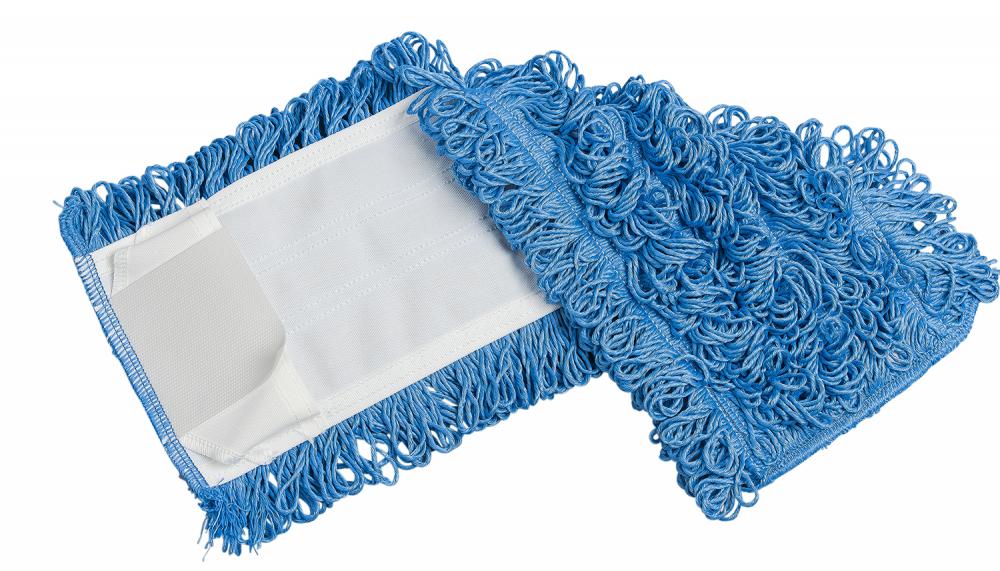 Flat Mop Looped MicroLoop fiber refill 40cm/16&#34; Blue w/Tabs N/Pockets<span class=' ItemWarning' style='display:block;'>Item is usually in stock, but we&#39;ll be in touch if there&#39;s a problem<br /></span>
