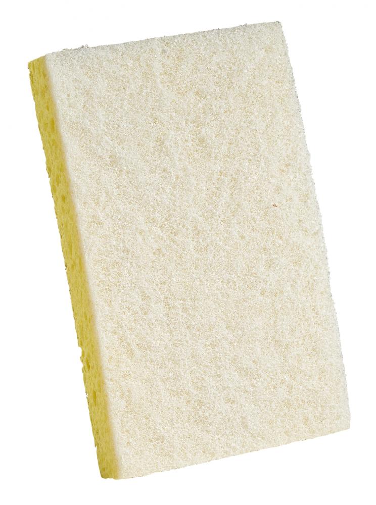 Cellulose sponge with Light duty scouring pad-4”x 6”x 0.875”-Case Pk/1x50 white/<span class=' ItemWarning' style='display:block;'>Item is usually in stock, but we&#39;ll be in touch if there&#39;s a problem<br /></span>