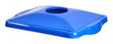 M2 RYC-2290-L - 16 & 22 Gallon Curbside Recycle Bin Lid only W/ hole for Bottles and Cans