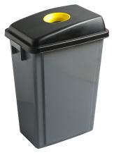 M2 TR6018 - T-Rex Waste Bin Lid Round Yellow Slot (Cans/Bottles)