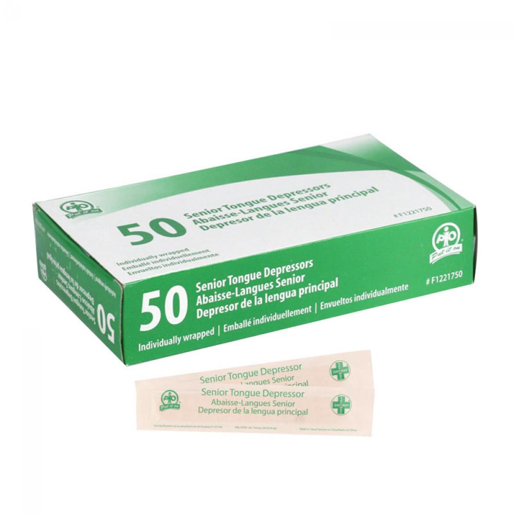 Tongue Depressors, Senior, Individually Wrapped, 50/Box<span class=' ItemWarning' style='display:block;'>Item is usually in stock, but we&#39;ll be in touch if there&#39;s a problem<br /></span>