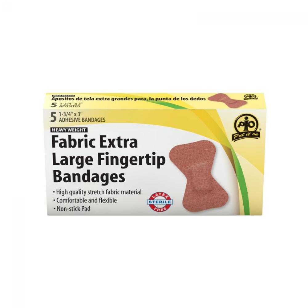 Fabric Fingertip Bandage, Large, 7.5 x 4.5cm, 5/Box<span class=' ItemWarning' style='display:block;'>Item is usually in stock, but we&#39;ll be in touch if there&#39;s a problem<br /></span>