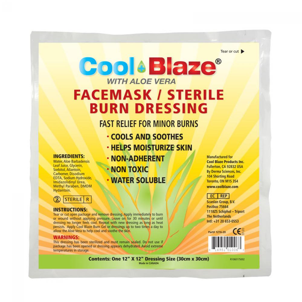 Cool Blaze 30 x 30cm, Face Mask/Burn Dressing<span class=' ItemWarning' style='display:block;'>Item is usually in stock, but we&#39;ll be in touch if there&#39;s a problem<br /></span>