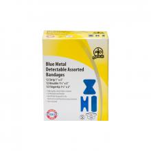 Wasip F15BMF36 - Blue Metal Detectable Assorted Bandages, 36/Box
