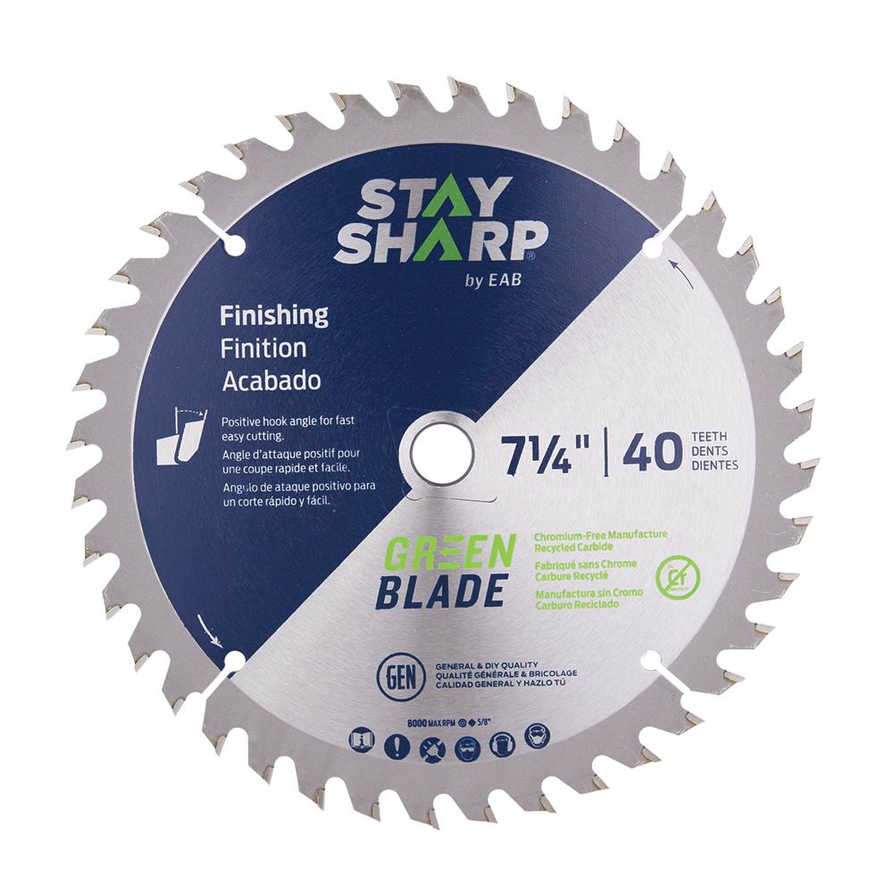 7 1/4&#34; x 40 Teeth Finishing Green Blade Saw Blade<span class=' ItemWarning' style='display:block;'>Item is usually in stock, but we&#39;ll be in touch if there&#39;s a problem<br /></span>