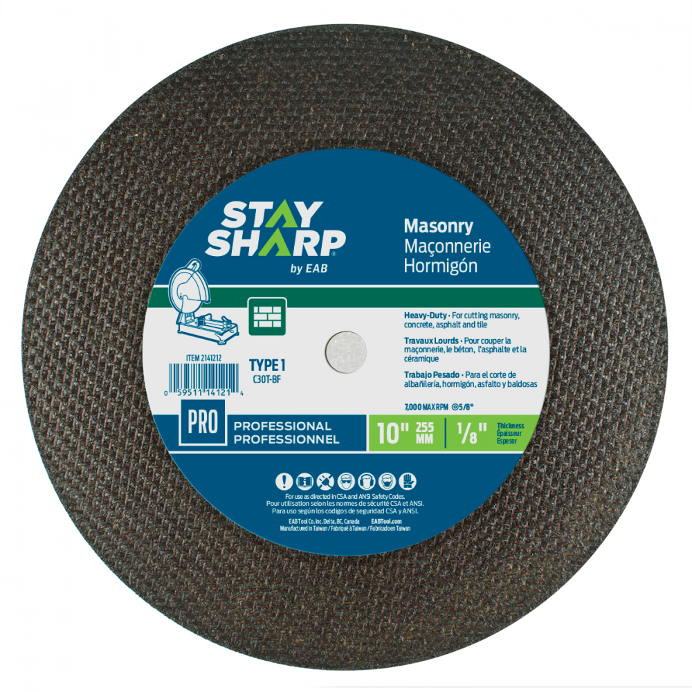 10&#34; x 1/8&#34;   Masonry Cutting Flat Wheel Type 1<span class=' ItemWarning' style='display:block;'>Item is usually in stock, but we&#39;ll be in touch if there&#39;s a problem<br /></span>