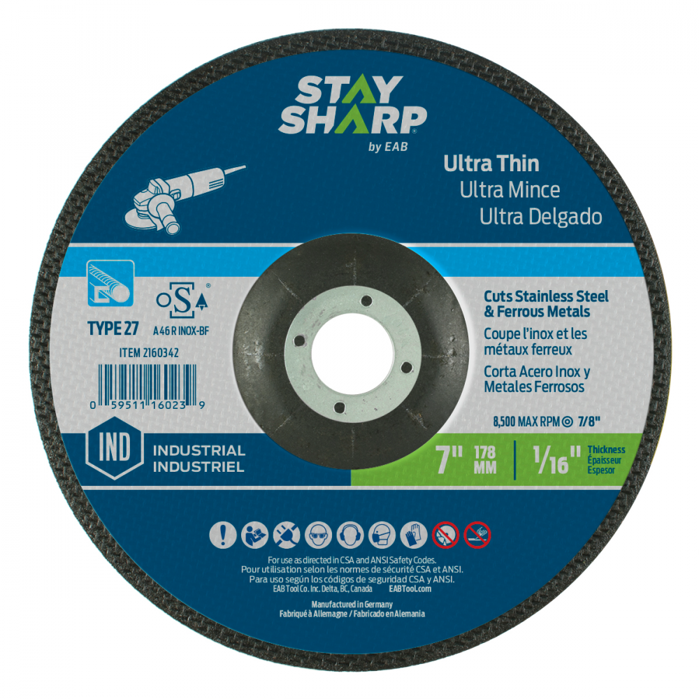 7&#34; x 1/16&#34;  Depressed Center Wheel Metal Cutting Flat Wheel Type 27 Ultra Thin<span class=' ItemWarning' style='display:block;'>Item is usually in stock, but we&#39;ll be in touch if there&#39;s a problem<br /></span>