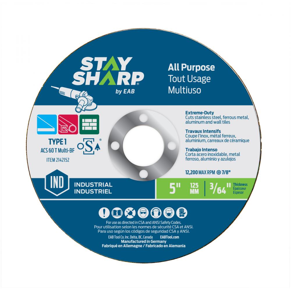 5&#34; x 3/64&#34;   Metal Cutting Flat Wheel Type 1 All Purpose (10 Pack) Industrial Abrasive<span class=' ItemWarning' style='display:block;'>Item is usually in stock, but we&#39;ll be in touch if there&#39;s a problem<br /></span>
