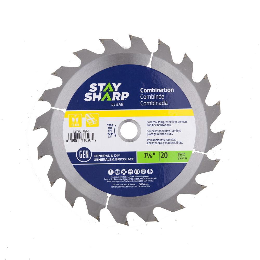 7 1/4&#34; x 20 Teeth All Purpose Combination Saw Blade<span class=' ItemWarning' style='display:block;'>Item is usually in stock, but we&#39;ll be in touch if there&#39;s a problem<br /></span>