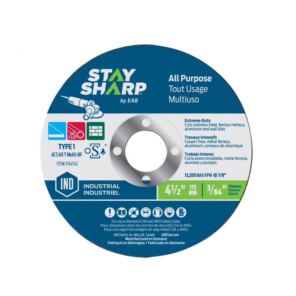 4 1/2&#34; x 3/64&#34;   Metal Cutting Flat Wheel Type 1 (10 Pack) Industrial Abrasive<span class=' ItemWarning' style='display:block;'>Item is usually in stock, but we&#39;ll be in touch if there&#39;s a problem<br /></span>
