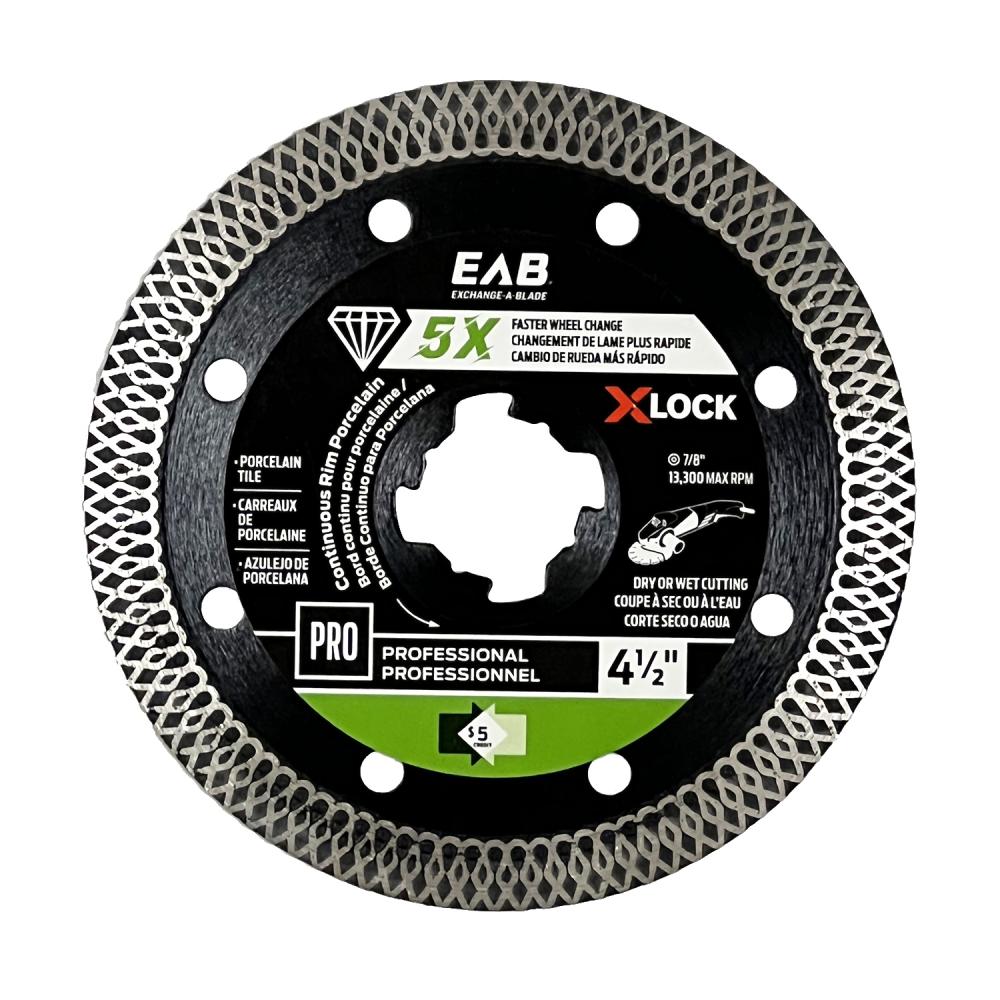 4 1/2&#34; X-Lock Continuous Rim Porcelain Green Diamond Blade<span class=' ItemWarning' style='display:block;'>Item is usually in stock, but we&#39;ll be in touch if there&#39;s a problem<br /></span>