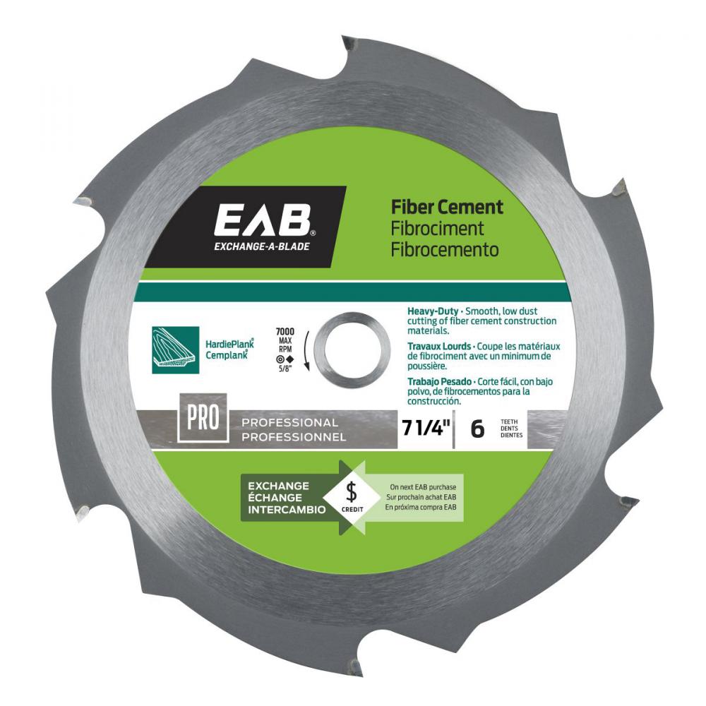 7 1/4&#34; x 6 Teeth Fiber Cement  Professional Saw Blade<span class=' ItemWarning' style='display:block;'>Item is usually in stock, but we&#39;ll be in touch if there&#39;s a problem<br /></span>
