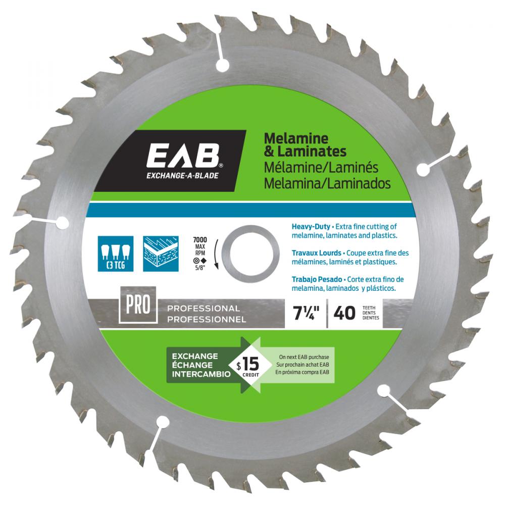 7 1/4&#34; x 40 Teeth Finishing Melamine Professional Saw Blade<span class=' ItemWarning' style='display:block;'>Item is usually in stock, but we&#39;ll be in touch if there&#39;s a problem<br /></span>