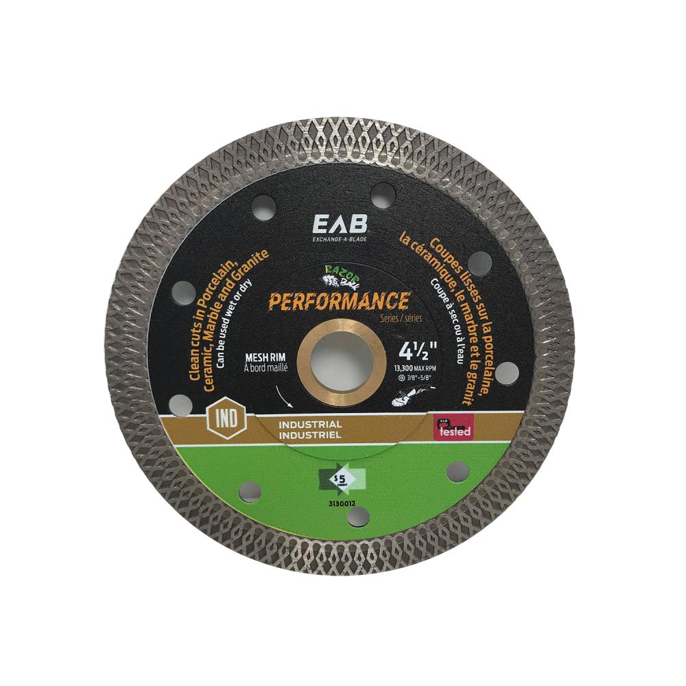 4 1/2&#34; Mesh Rim Porcelain Tile Industrial Diamond Blade<span class=' ItemWarning' style='display:block;'>Item is usually in stock, but we&#39;ll be in touch if there&#39;s a problem<br /></span>