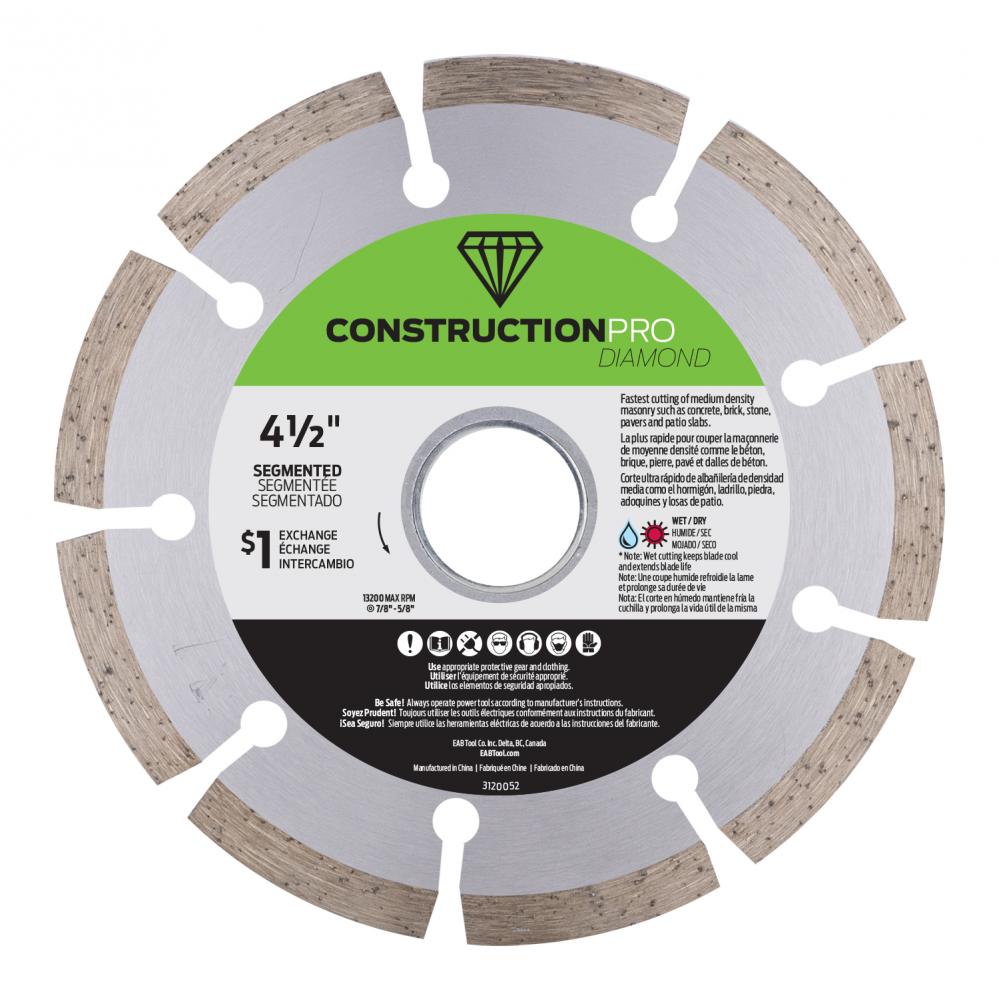 4 1/2&#34; Segmented Rim Concrete Yellow Diamond Blade<span class=' ItemWarning' style='display:block;'>Item is usually in stock, but we&#39;ll be in touch if there&#39;s a problem<br /></span>