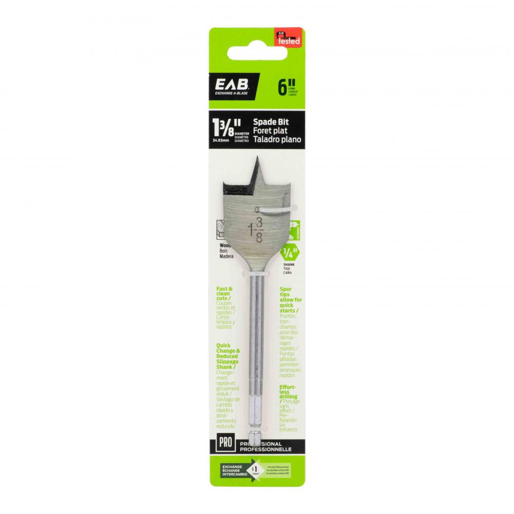 1 3/8&#34; x  6&#34; Wood Spade Professional Drill Bit<span class=' ItemWarning' style='display:block;'>Item is usually in stock, but we&#39;ll be in touch if there&#39;s a problem<br /></span>