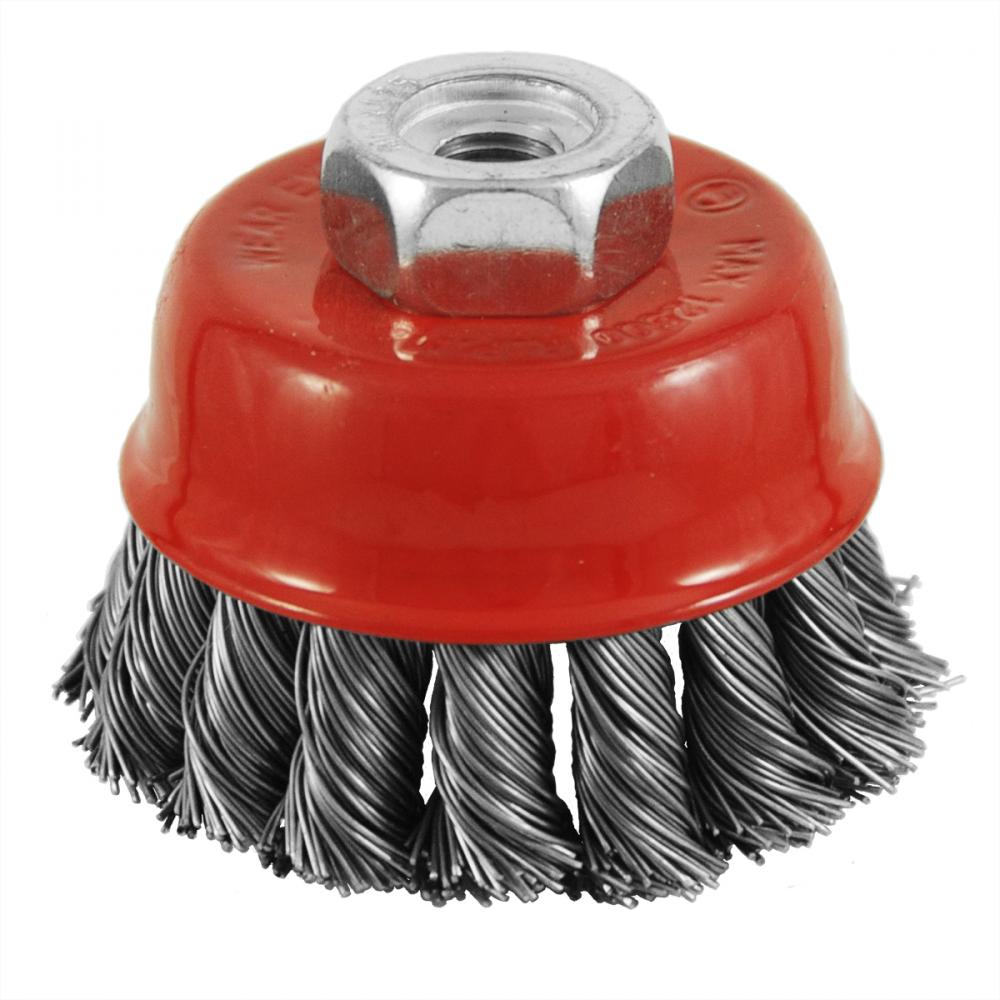 2 1/2&#34; x M10 x 1.25 Arbor Carbon Steel Knotted Cleaning & Polishing Wire Cup<span class=' ItemWarning' style='display:block;'>Item is usually in stock, but we&#39;ll be in touch if there&#39;s a problem<br /></span>