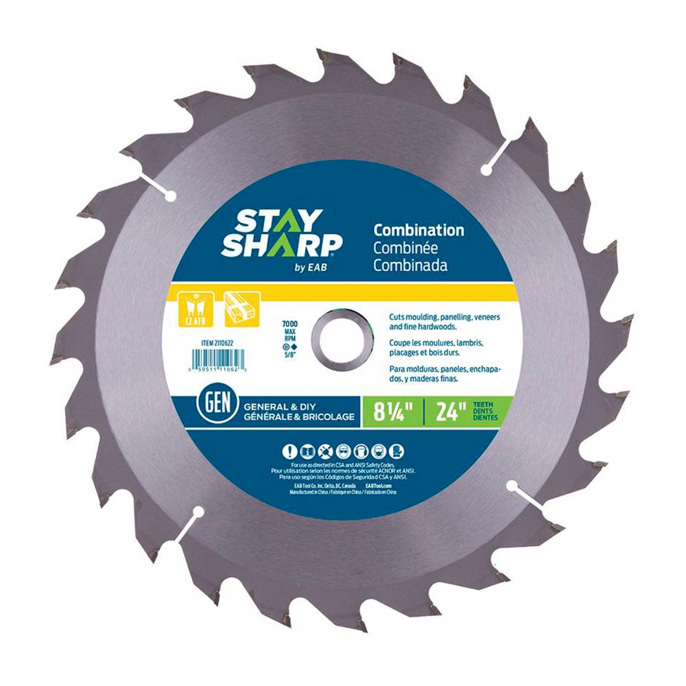 8 1/4&#34; x 24 Teeth All Purpose Combination Saw Blade<span class=' ItemWarning' style='display:block;'>Item is usually in stock, but we&#39;ll be in touch if there&#39;s a problem<br /></span>