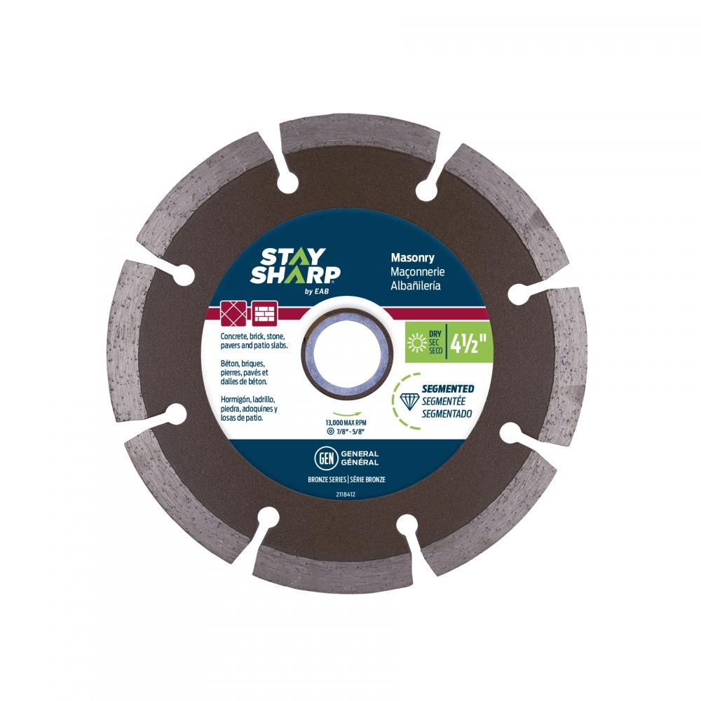 4 1/2&#34; Segmented Rim Concrete Bronze Diamond Blade<span class=' ItemWarning' style='display:block;'>Item is usually in stock, but we&#39;ll be in touch if there&#39;s a problem<br /></span>