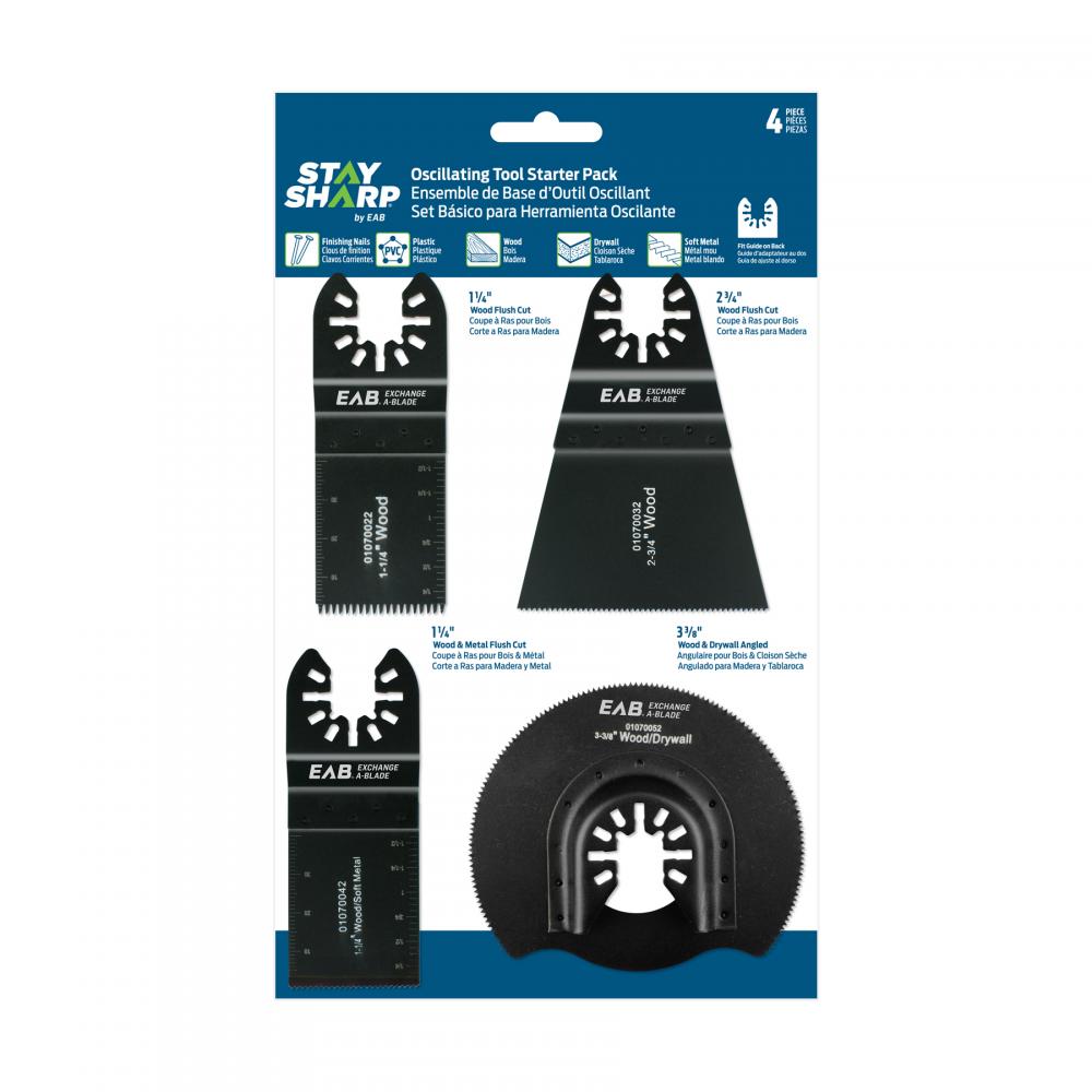 Assorted Flush Cut (Wood & Metal) HCS (4 Pc Multipack) Professional Oscillating Accessory<span class=' ItemWarning' style='display:block;'>Item is usually in stock, but we&#39;ll be in touch if there&#39;s a problem<br /></span>