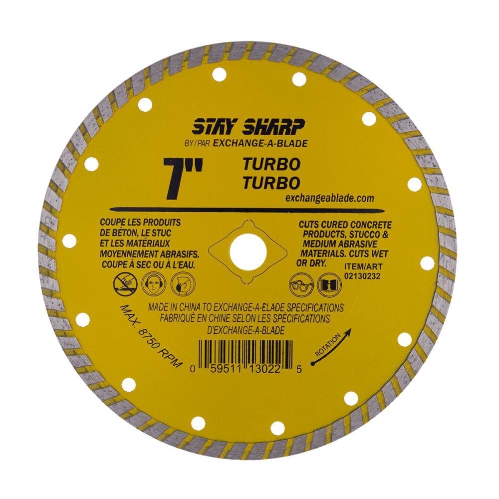 7&#34; Turbo Rim Concrete Yellow Diamond Blade<span class=' ItemWarning' style='display:block;'>Item is usually in stock, but we&#39;ll be in touch if there&#39;s a problem<br /></span>