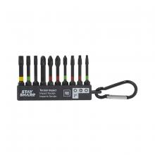 EAB 75240 - 2" x Assorted Torsion Impact Bit Clip Square Recess, Phillips, Torx (10 Pc Multipack)
