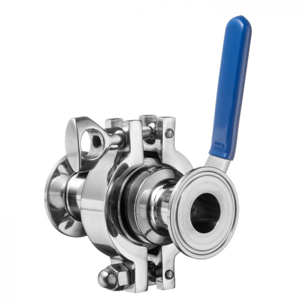 Sanitary Fitting - 304 Stainless Steel - Quick-Clamp - Ball Valve - 1&#34; Tube OD<span class=' ItemWarning' style='display:block;'>Item is usually in stock, but we&#39;ll be in touch if there&#39;s a problem<br /></span>