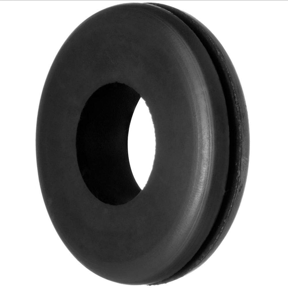 Buna-N Rubber Push-In Grommet for 1&#34; Hole ID and 1/16&#34; Edge Thickness - 3/8&#34; ID<span class=' ItemWarning' style='display:block;'>Item is usually in stock, but we&#39;ll be in touch if there&#39;s a problem<br /></span>