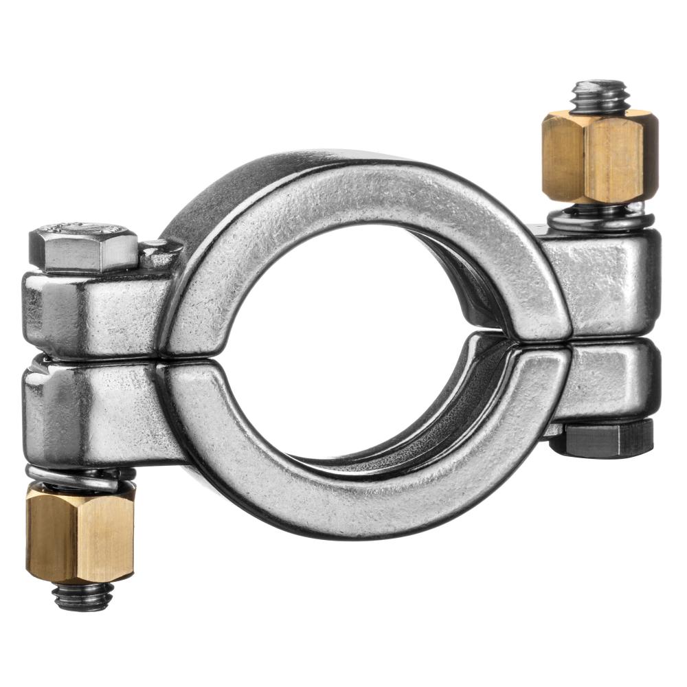 Sanitary Fitting - 304 Stainless Steel - Clamp with Bolt - 1&#34;, 1-1/2&#34; Tube OD<span class=' ItemWarning' style='display:block;'>Item is usually in stock, but we&#39;ll be in touch if there&#39;s a problem<br /></span>