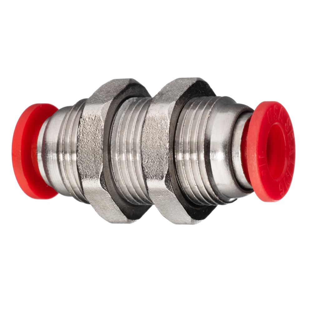 Push to Connect Tube Fitting - Polybutylene Plastic - Bulkhead Union - 4mm Tube<span class=' ItemWarning' style='display:block;'>Item is usually in stock, but we&#39;ll be in touch if there&#39;s a problem<br /></span>