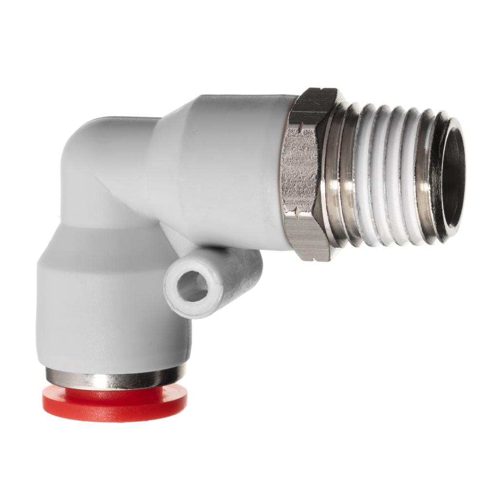 Push to Connect Tube Fitting - Polybutylene Plastic - Male Elbow - 5/32&#34; Tube OD<span class=' ItemWarning' style='display:block;'>Item is usually in stock, but we&#39;ll be in touch if there&#39;s a problem<br /></span>