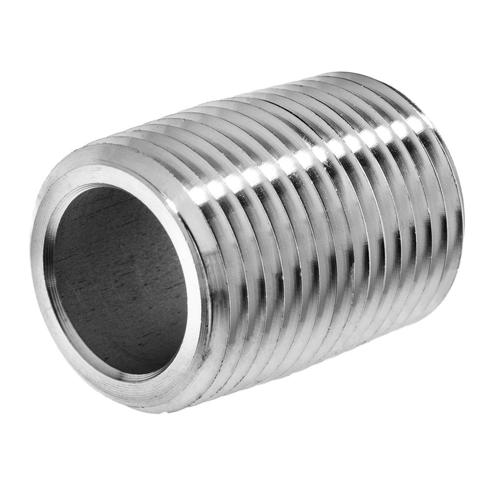 Pipe Fitting - 316 Stainless Steel - Schedule 80 - Close Nipple - 1/8&#34; NPT Male<span class=' ItemWarning' style='display:block;'>Item is usually in stock, but we&#39;ll be in touch if there&#39;s a problem<br /></span>