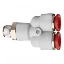 USA Sealing ZUSA-PTC-PBT-2006 - Push to Connect Tube Fitting - Polybutylene Plastic - Male Wye - 1/4" Tube OD x