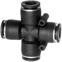 USA Sealing ZUSA-TF-PTC-1001 - Push to Connect Tube Fitting - Nylon Plastic - Union Cross - 1/4" Tube OD