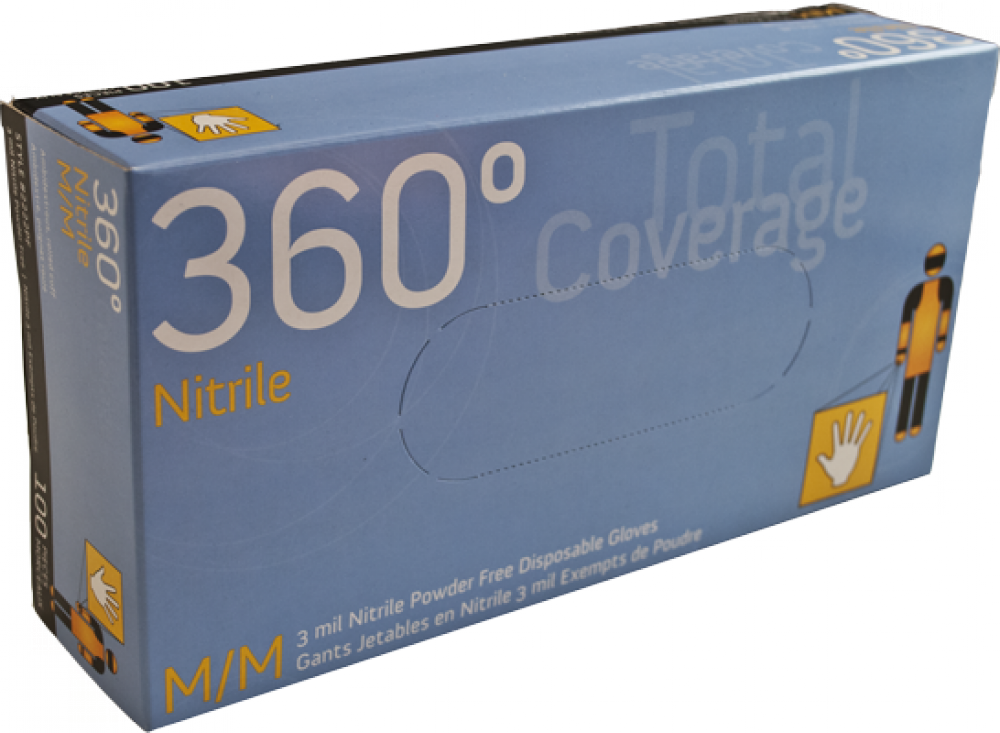 360 DEGREE POWDER FREE 3 MIL NITRILE (10X100) - LARGE<span class=' ItemWarning' style='display:block;'>Item is usually in stock, but we&#39;ll be in touch if there&#39;s a problem<br /></span>